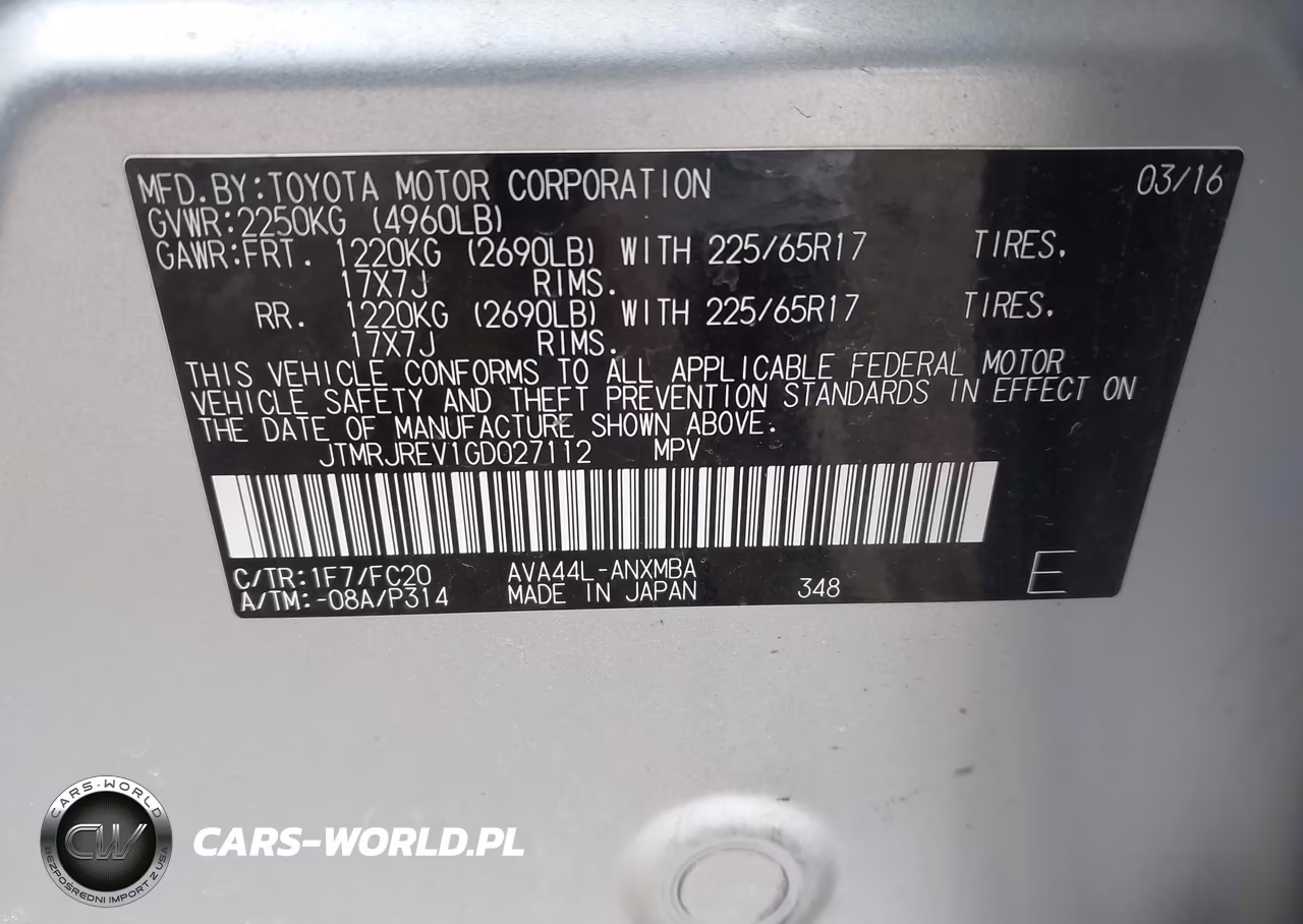 2016 Toyota Rav4 Hybrid Xle VIN:JTMRJREV1GD027112 - 9