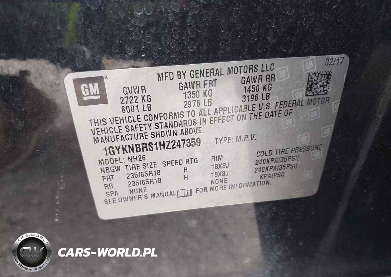 2017 Cadillac Xt5 Luxury VIN:1GYKNBRS1HZ247359 - 9