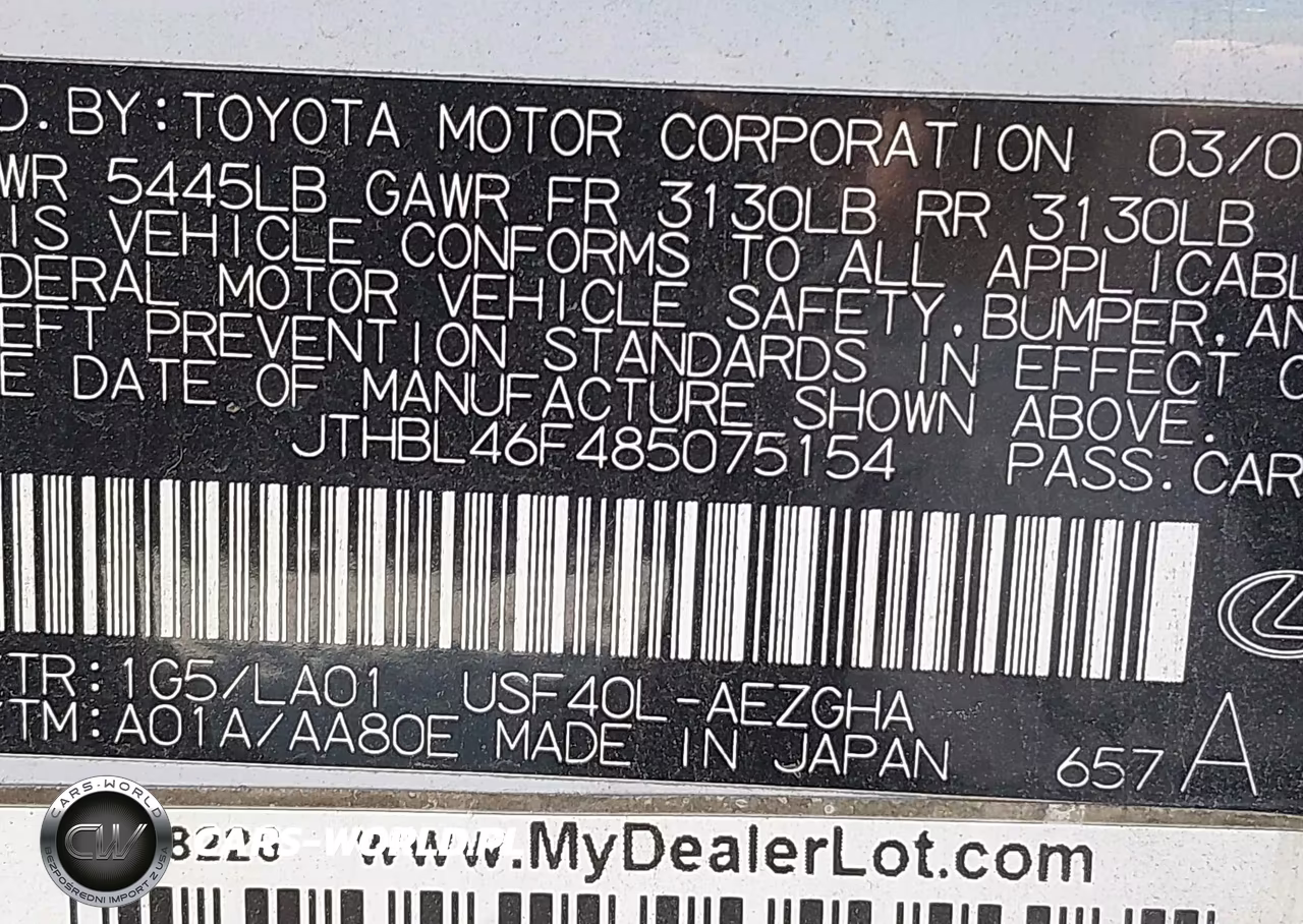 2008 Lexus Ls 460 VIN:JTHBL46F485075154 - 9