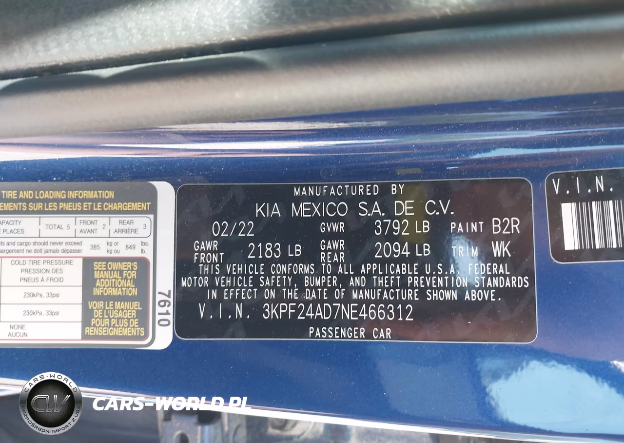 2022 Kia Forte Lxs VIN:3KPF24AD7NE466312 - 9