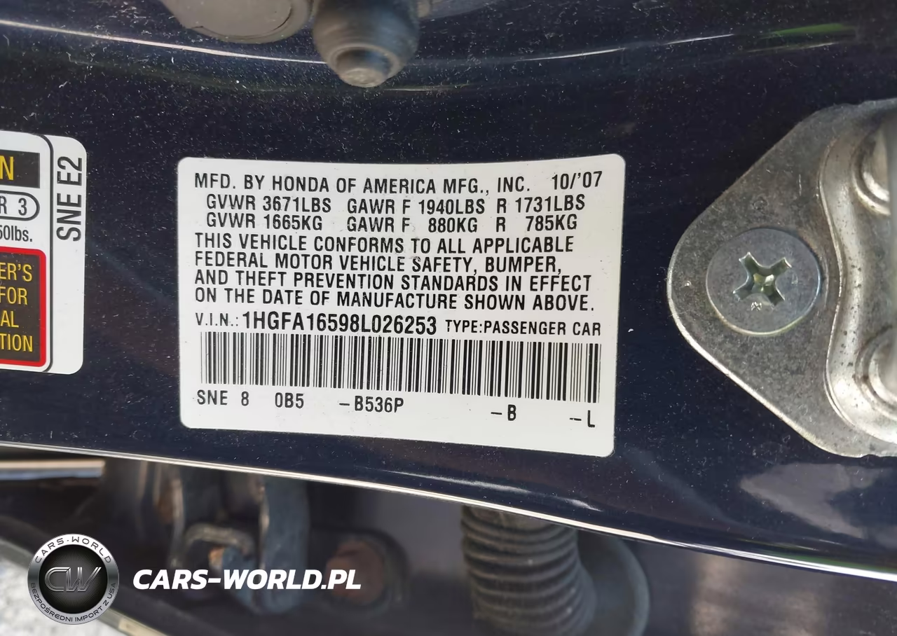 2008 Honda Civic Lx VIN:1HGFA16598L026253 - 9