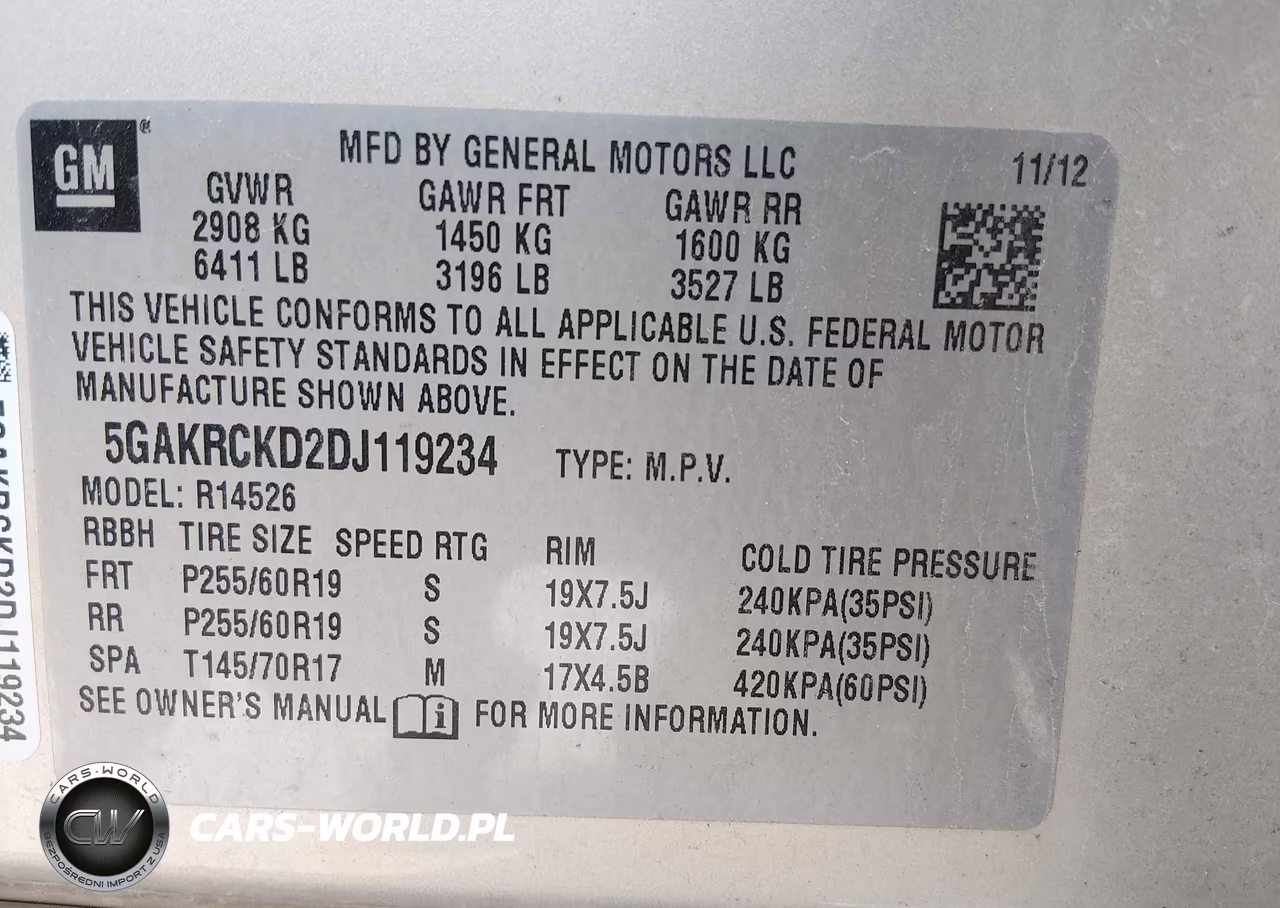 2013 Buick Enclave Leather VIN:5GAKRCKD2DJ119234 - 9