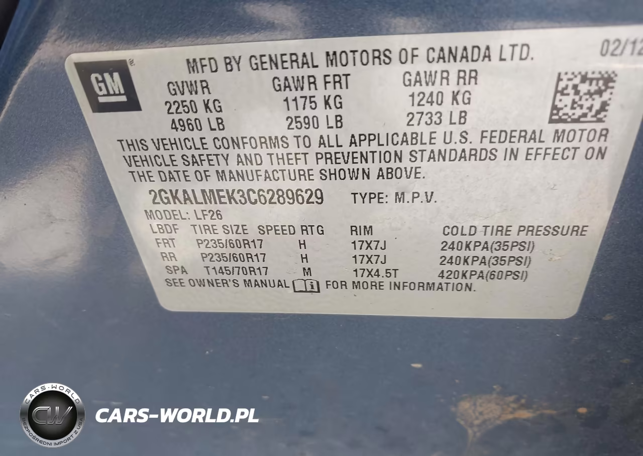 2012 GMC Terrain Sle-1 VIN:2GKALMEK3C6289629 - 9