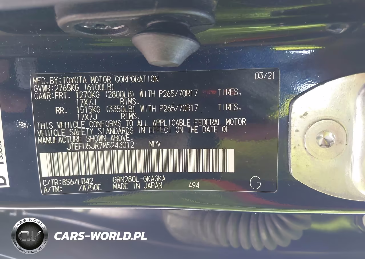 2021 Toyota 4Runner Sr5 Premium VIN:JTEFU5JR7M5243012 - 9