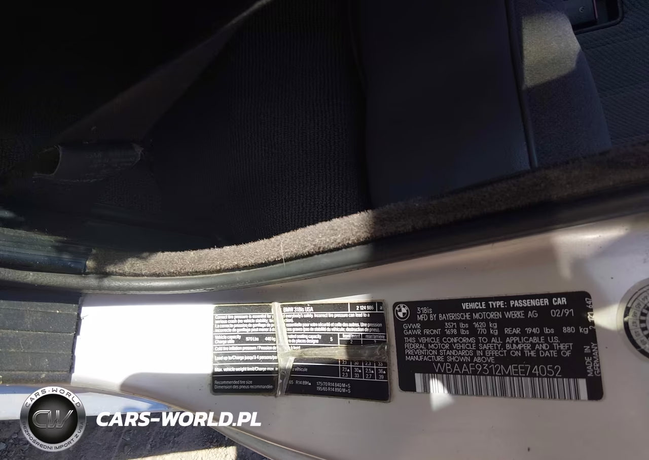 1991 BMW 318 Is VIN:WBAAF9312MEE74052 - 9