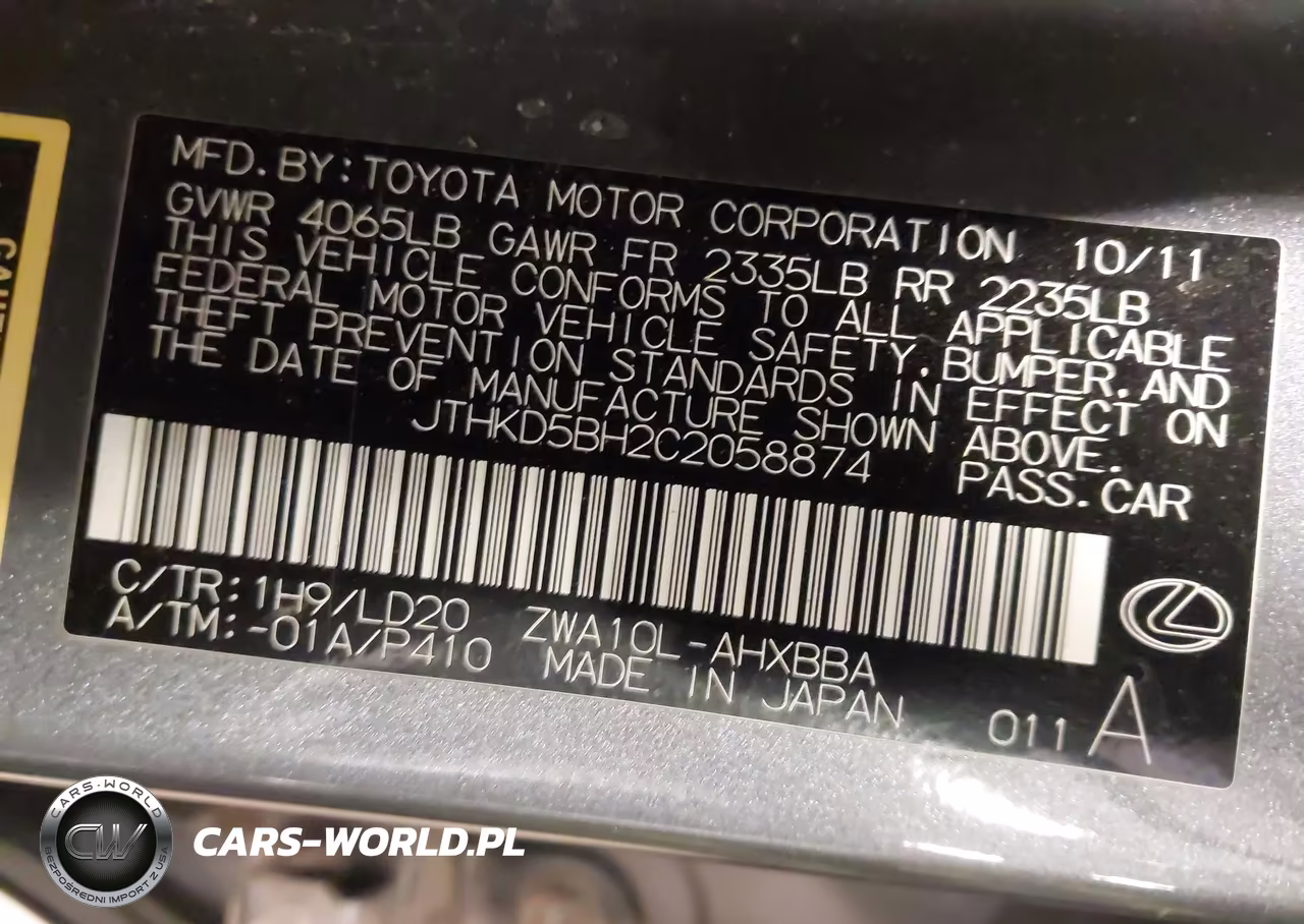 2012 Lexus Ct 200H Premium VIN:JTHKD5BH2C2058874 - 9