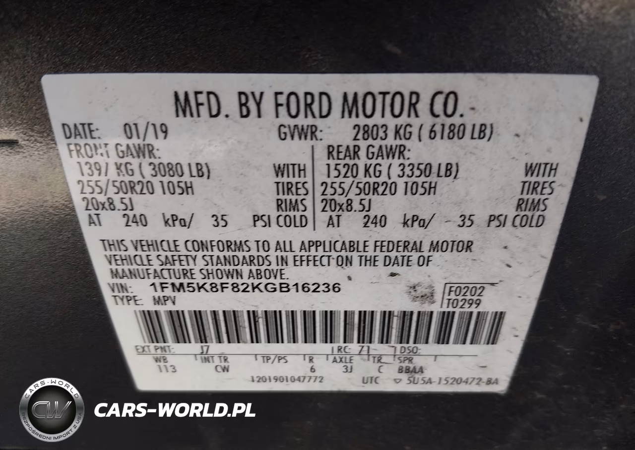 2019 Ford Explorer Limited VIN:1FM5K8F82KGB16236 - 9