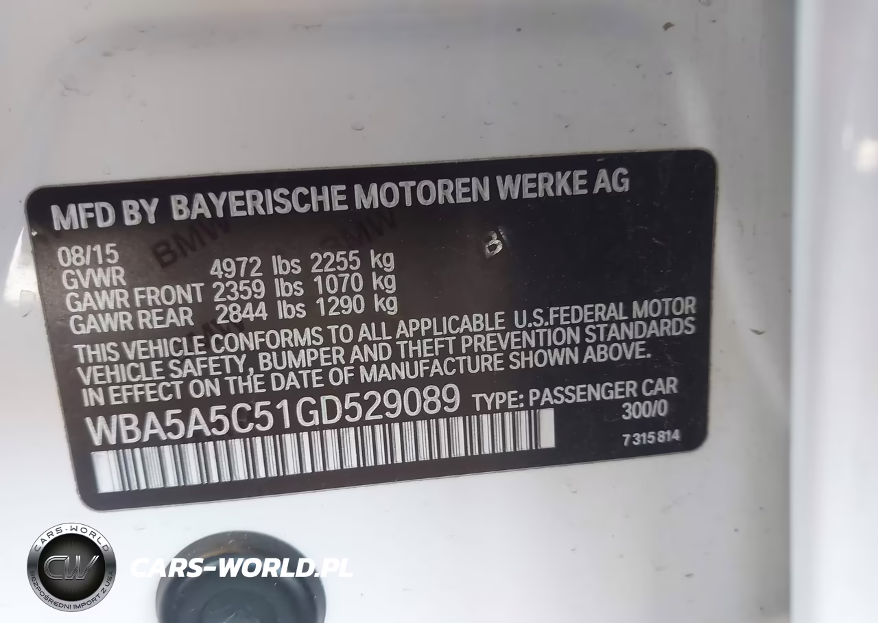 2016 BMW 528I VIN:WBA5A5C51GD529089 - 9