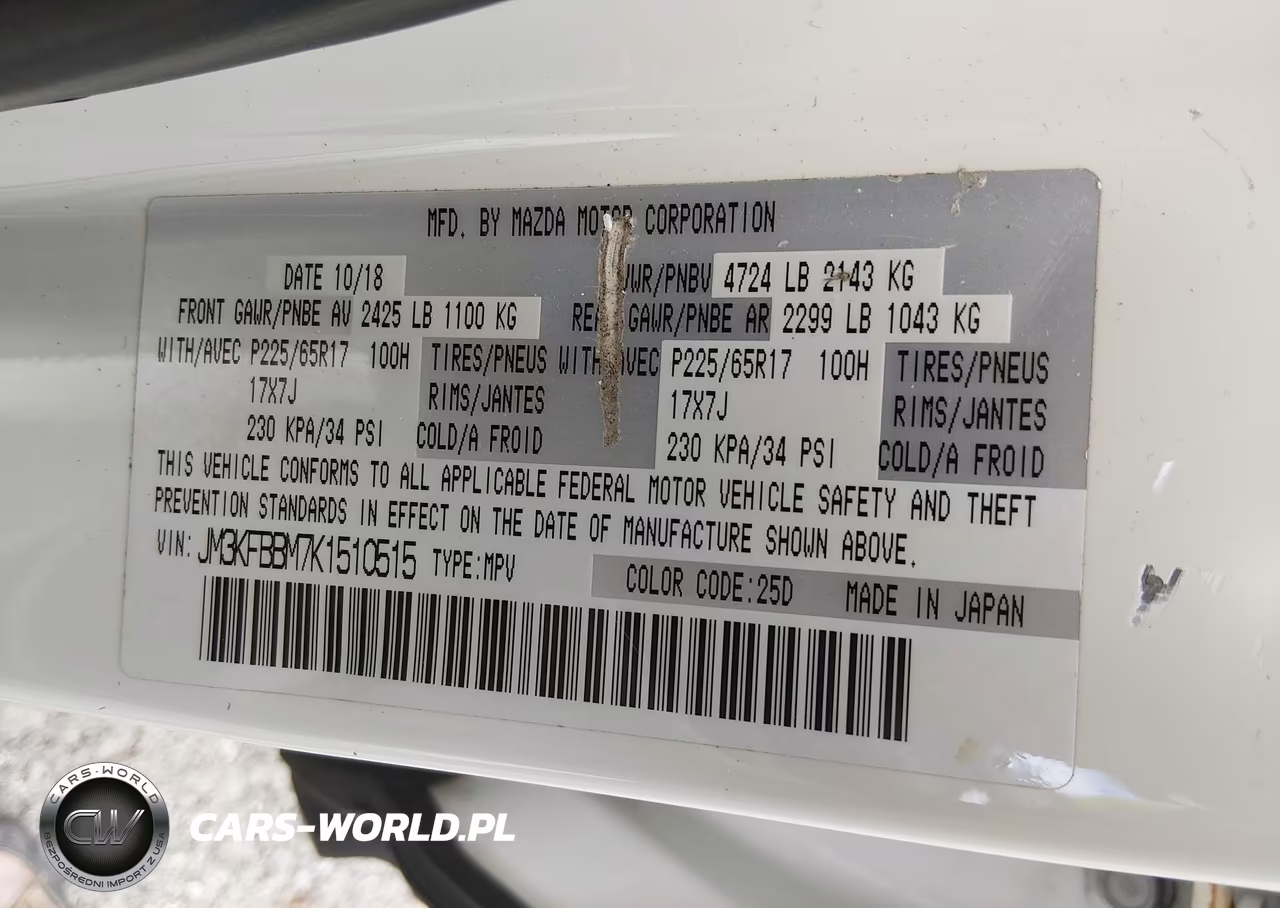 2019 Mazda Cx-5 Sport VIN:JM3KFBBM7K1510515 - 9