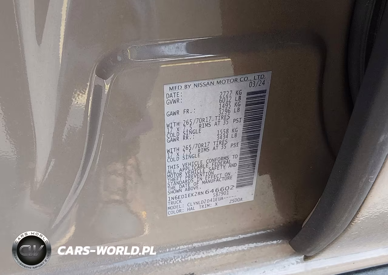 2024 Nissan Frontier Pro-4X 4X4 VIN:1N6ED1EK2RN646602 - 9