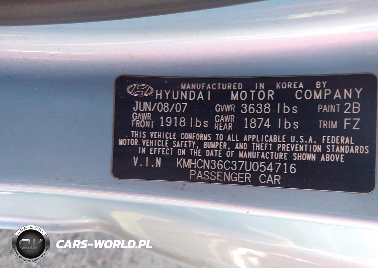 2007 Hyundai Accent Se VIN:KMHCN36C37U054716 - 9
