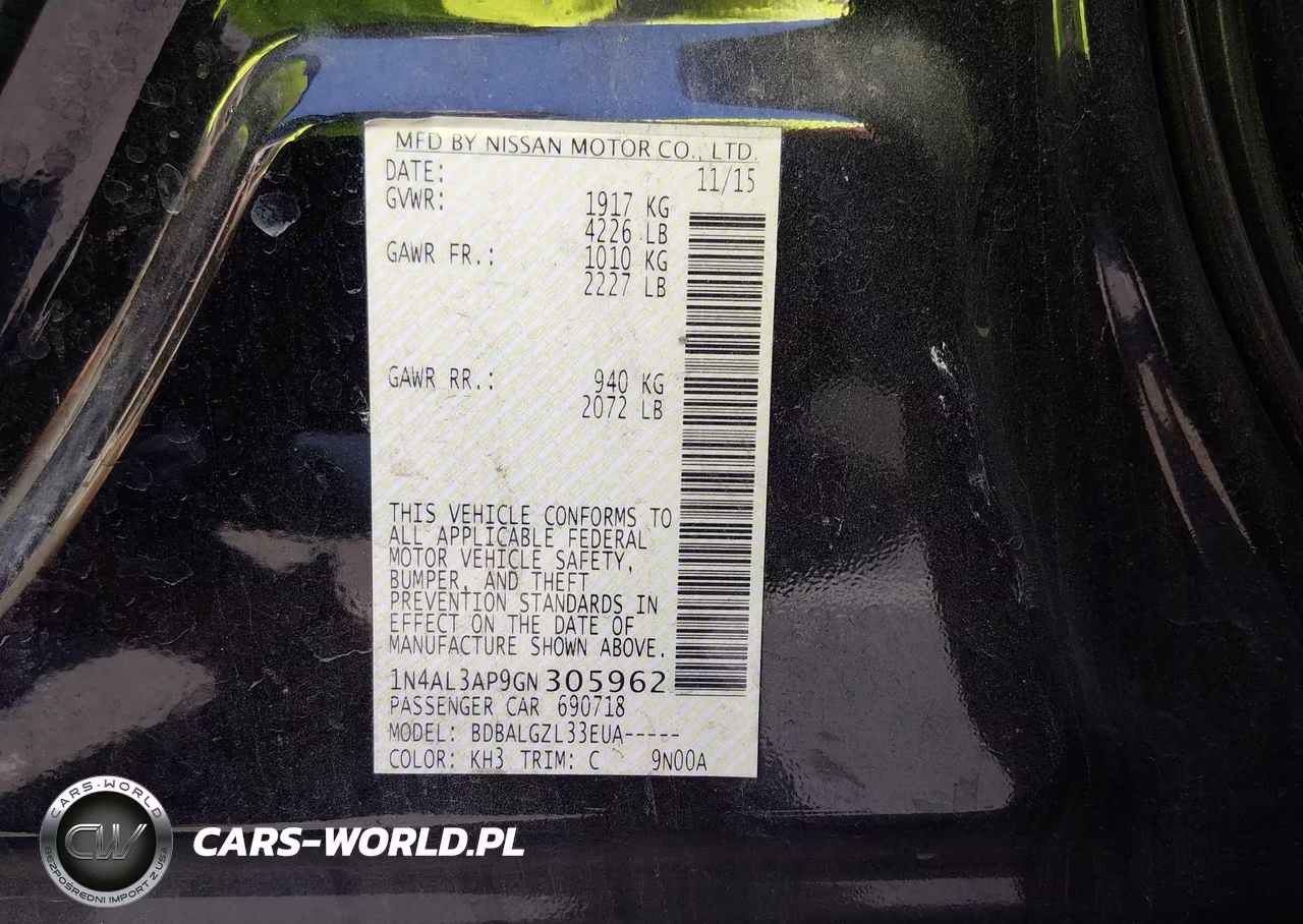 2016 Nissan Altima 2.5 S VIN:1N4AL3AP9GN305962 - 9