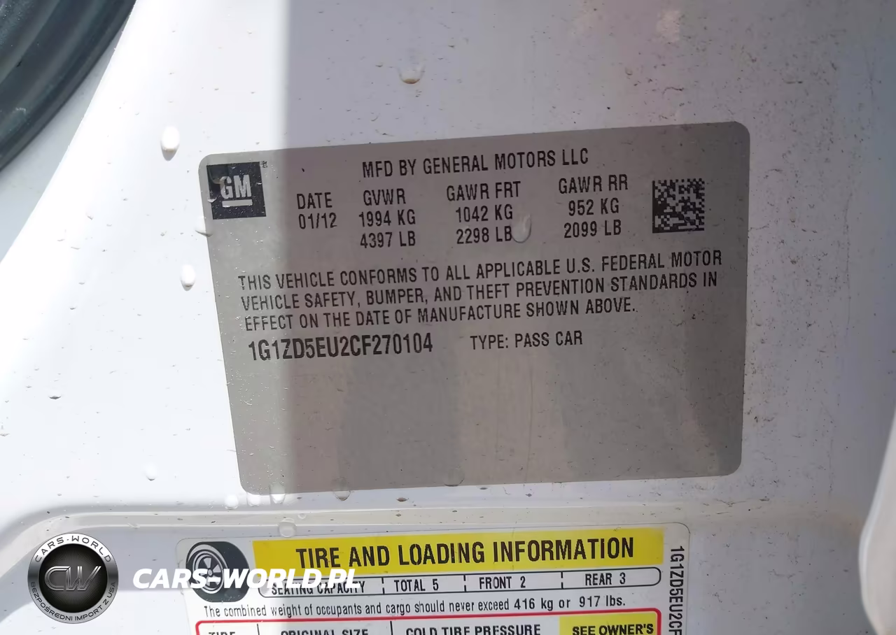 2012 Chevrolet Malibu 2Lt VIN:1G1ZD5EU2CF270104 - 9
