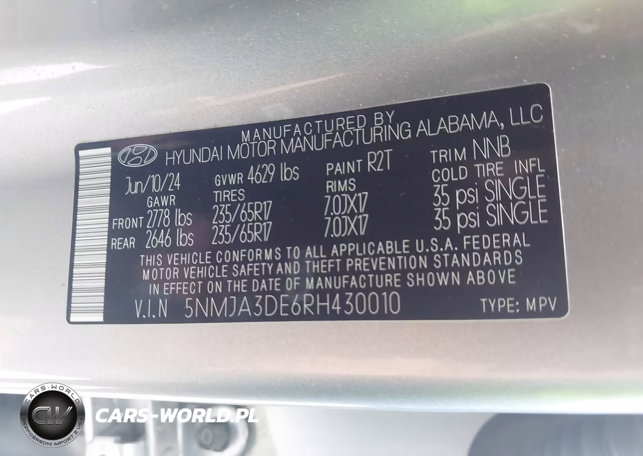 2024 Hyundai Tucson Se VIN:5NMJA3DE6RH430010 - 9