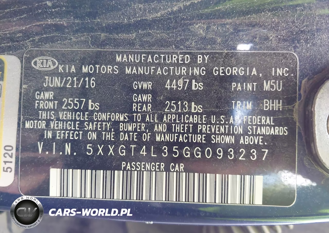 2016 Kia Optima Lx VIN:5XXGT4L35GG093237 - 9