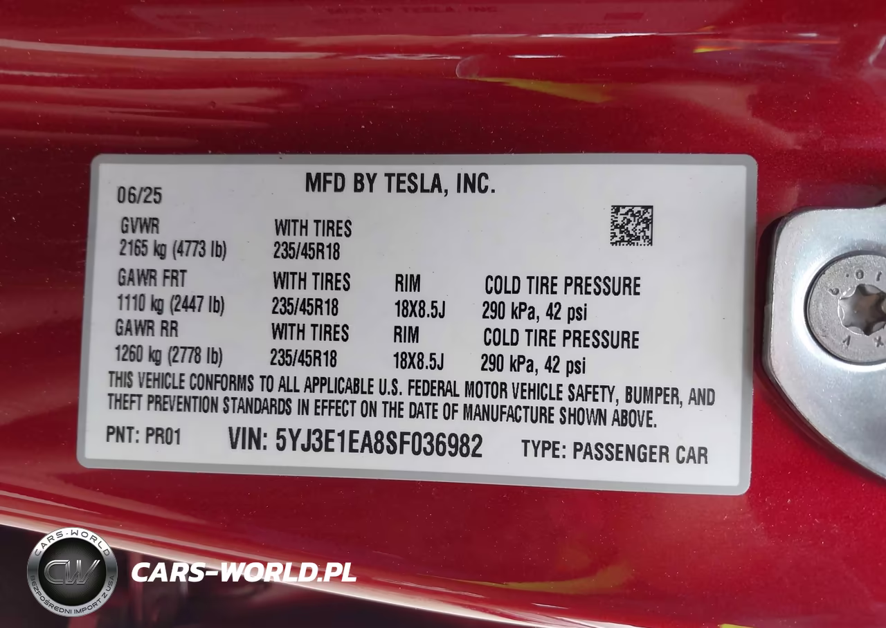 2025 Tesla Model 3 Long Range Rear-Wheel Drive-Standard Rear-Wheel Drive VIN:5YJ3E1EA8SF036982 - 9