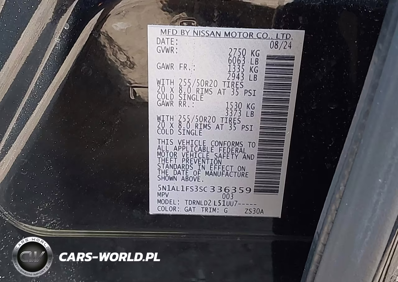 2025 Infiniti Qx60 Luxe Awd VIN:5N1AL1FS3SC336359 - 9
