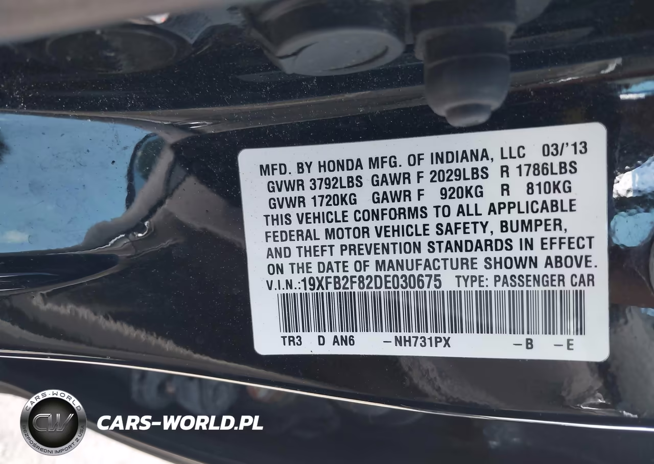 2013 Honda Civic Ex VIN:19XFB2F82DE030675 - 9
