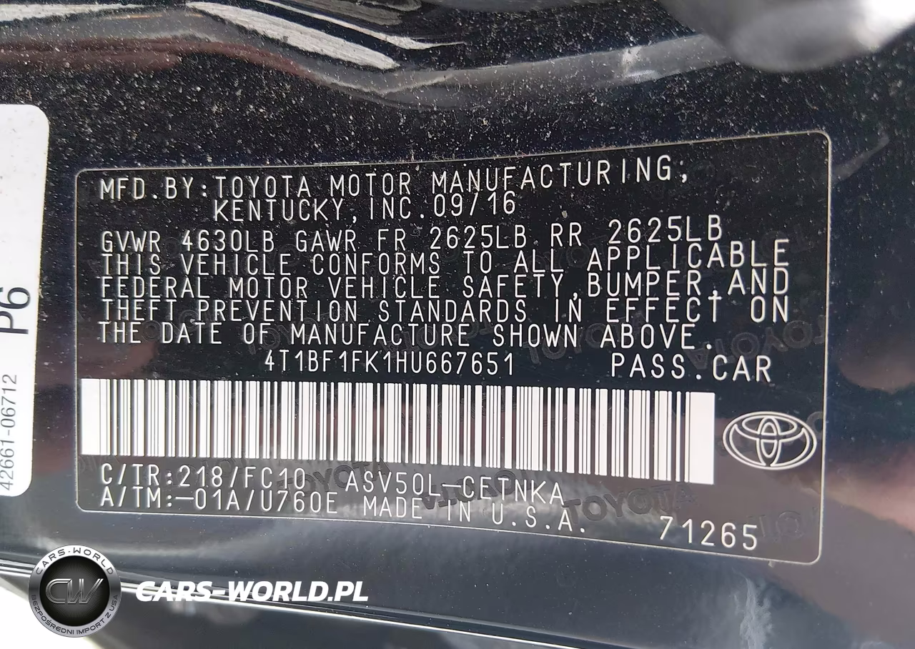 2017 Toyota Camry Le VIN:4T1BF1FK1HU667651 - 9