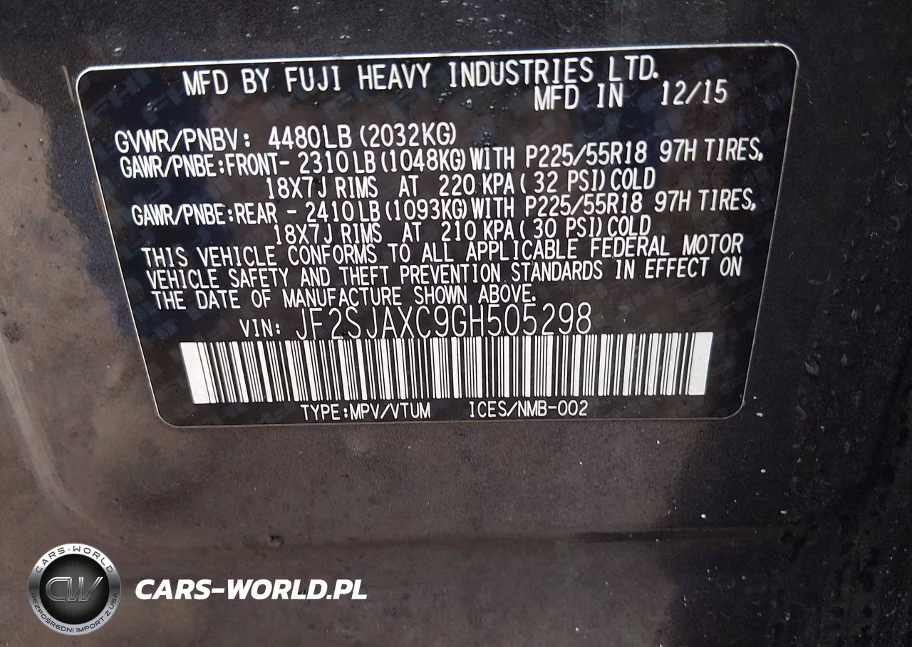2016 Subaru Forester 2.5I Touring VIN:JF2SJAXC9GH505298 - 9