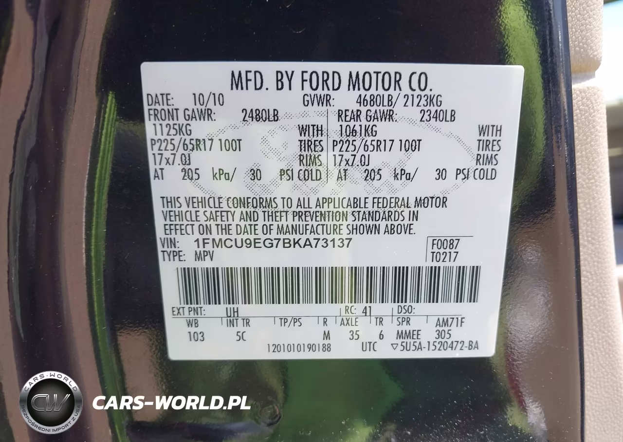 2011 Ford Escape Limited VIN:1FMCU9EG7BKA73137 - 9