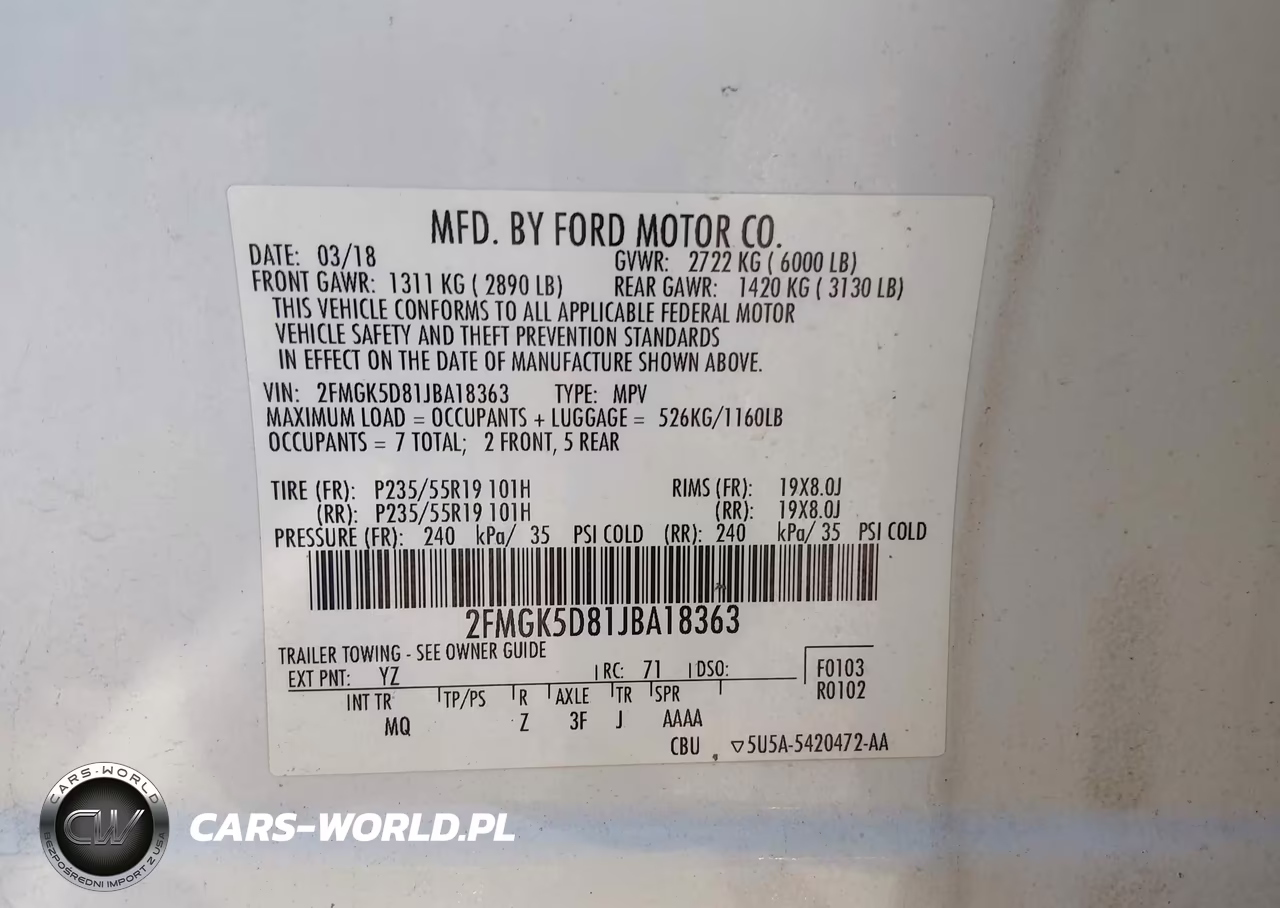 2018 Ford Flex Limited VIN:2FMGK5D81JBA18363 - 9