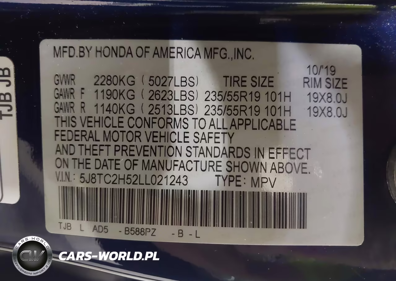 2020 Acura Rdx Technology Package VIN:5J8TC2H52LL021243 - 9