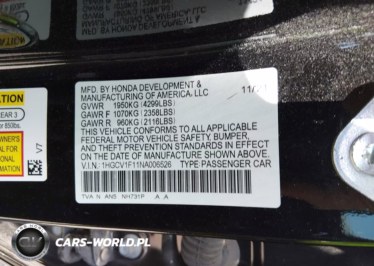 2022 Honda Accord Lx VIN:1HGCV1F11NA006526 - 9