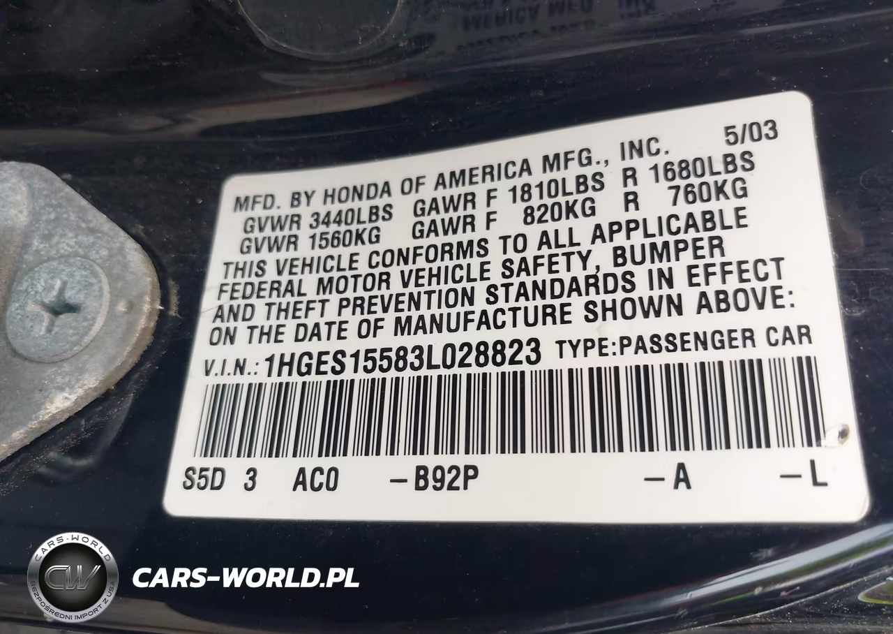 2003 Honda Civic Lx VIN:1HGES15583L028823 - 9