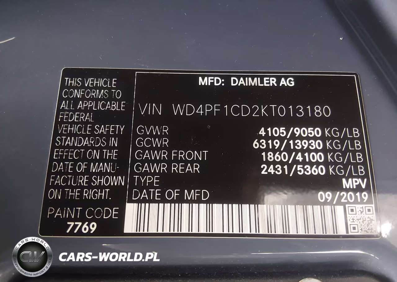 2019 Mercedes-Benz Sprinter 2500 High Roof V6 VIN:WD4PF1CD2KT013180 - 9