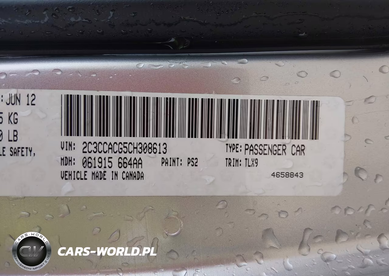 2012 Chrysler 300 Limited VIN:2C3CCACG5CH308613 - 9