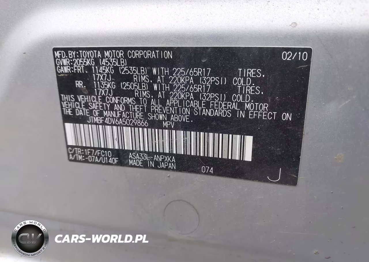2010 Toyota Rav4 VIN:JTMBF4DV6A5029866 - 9