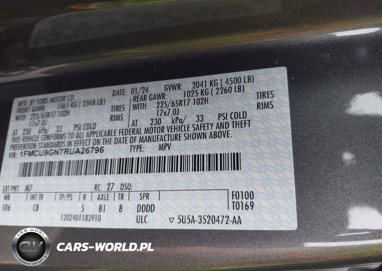 2024 Ford Escape Active VIN:1FMCU9GN7RUA26796 - 9