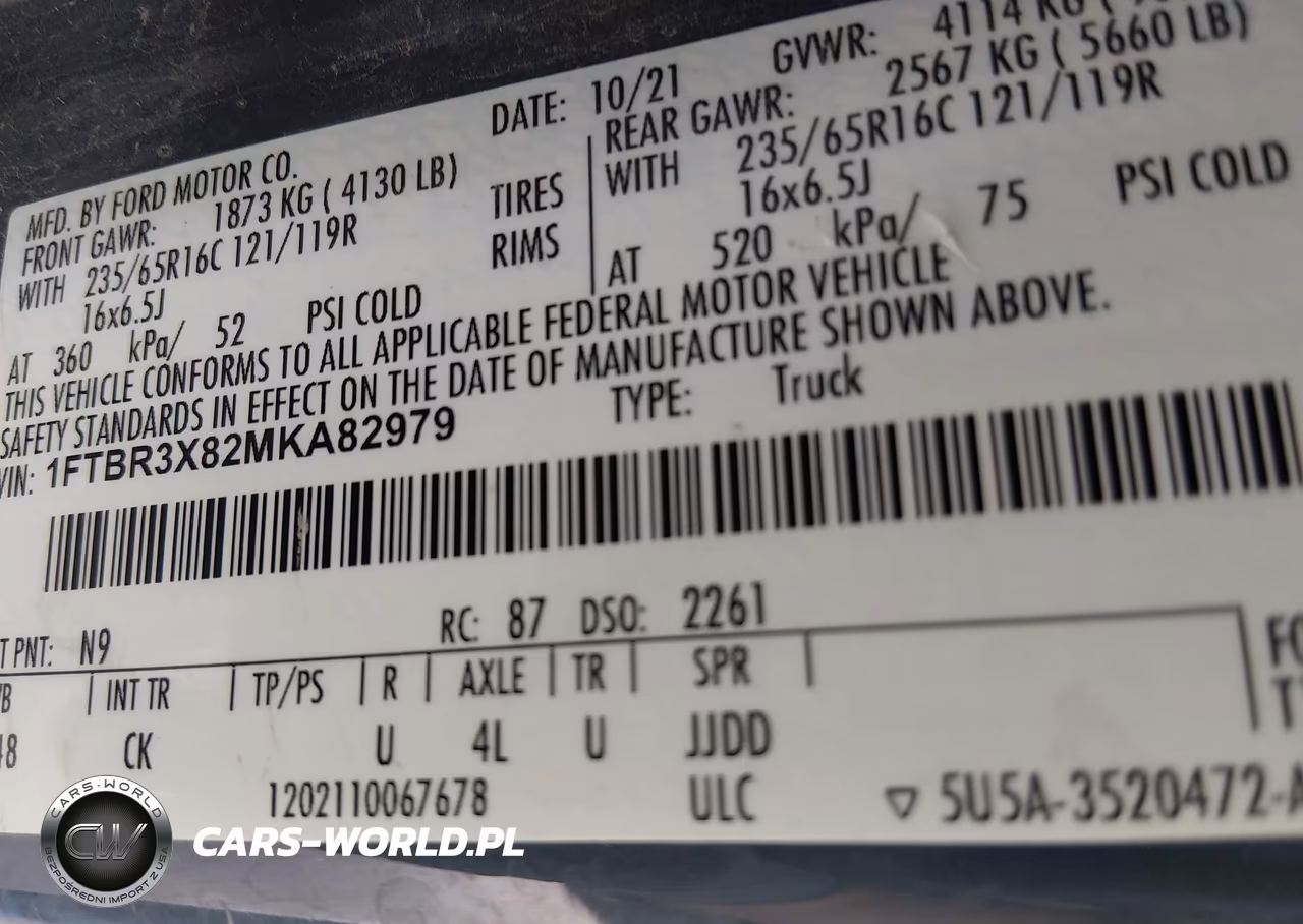 2021 Ford Transit-250 Cargo Van VIN:1FTBR3X82MKA82979 - 9