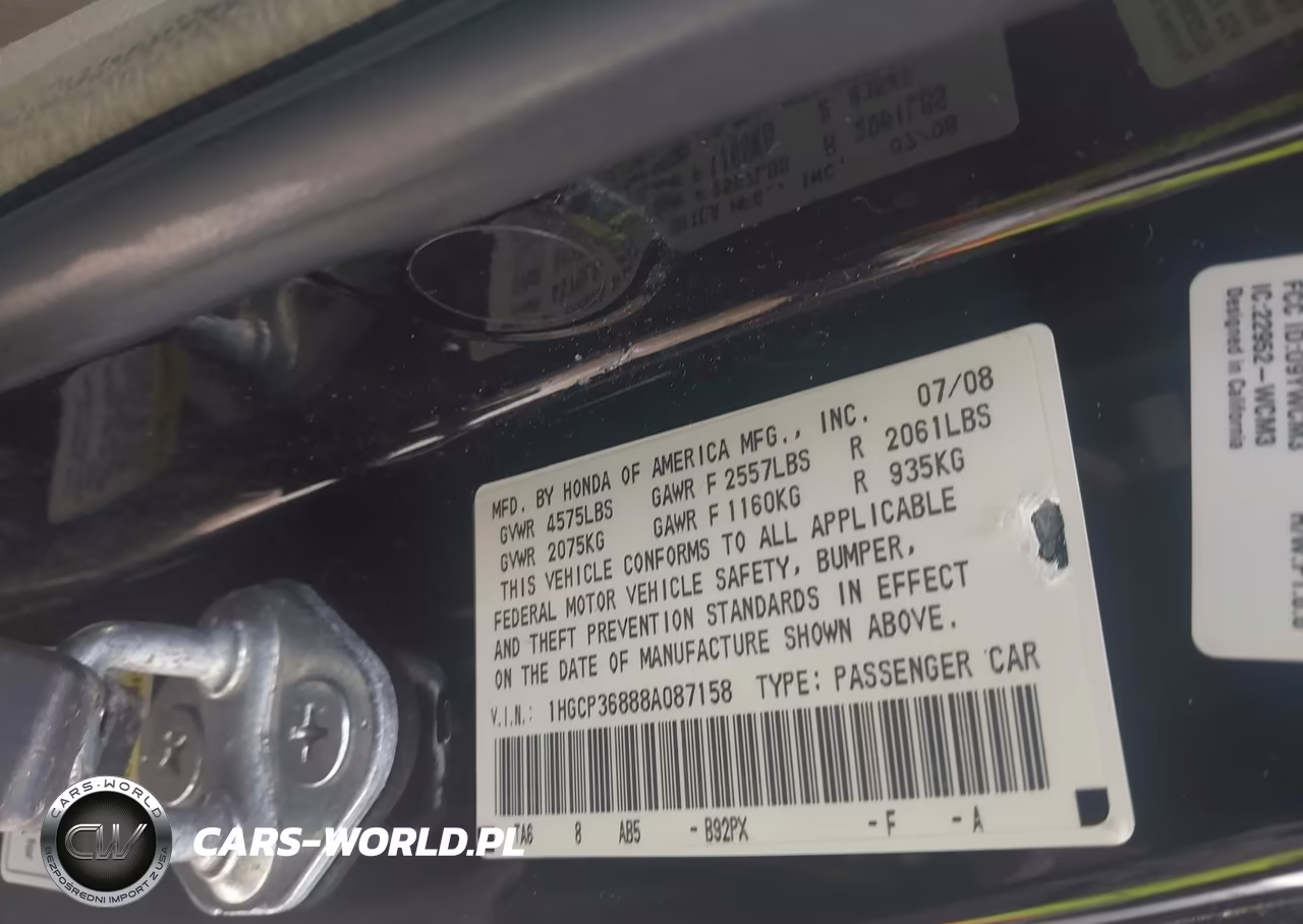2008 Honda Accord 3.5 Ex-L VIN:1HGCP36888A087158 - 9