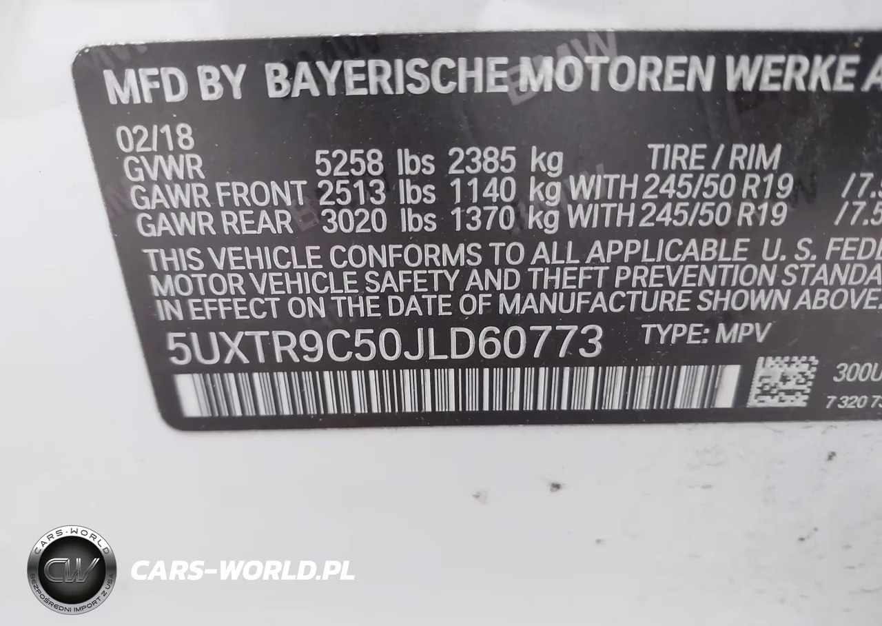 2018 BMW X3 xDrive30I VIN:5UXTR9C50JLD60773 - 9