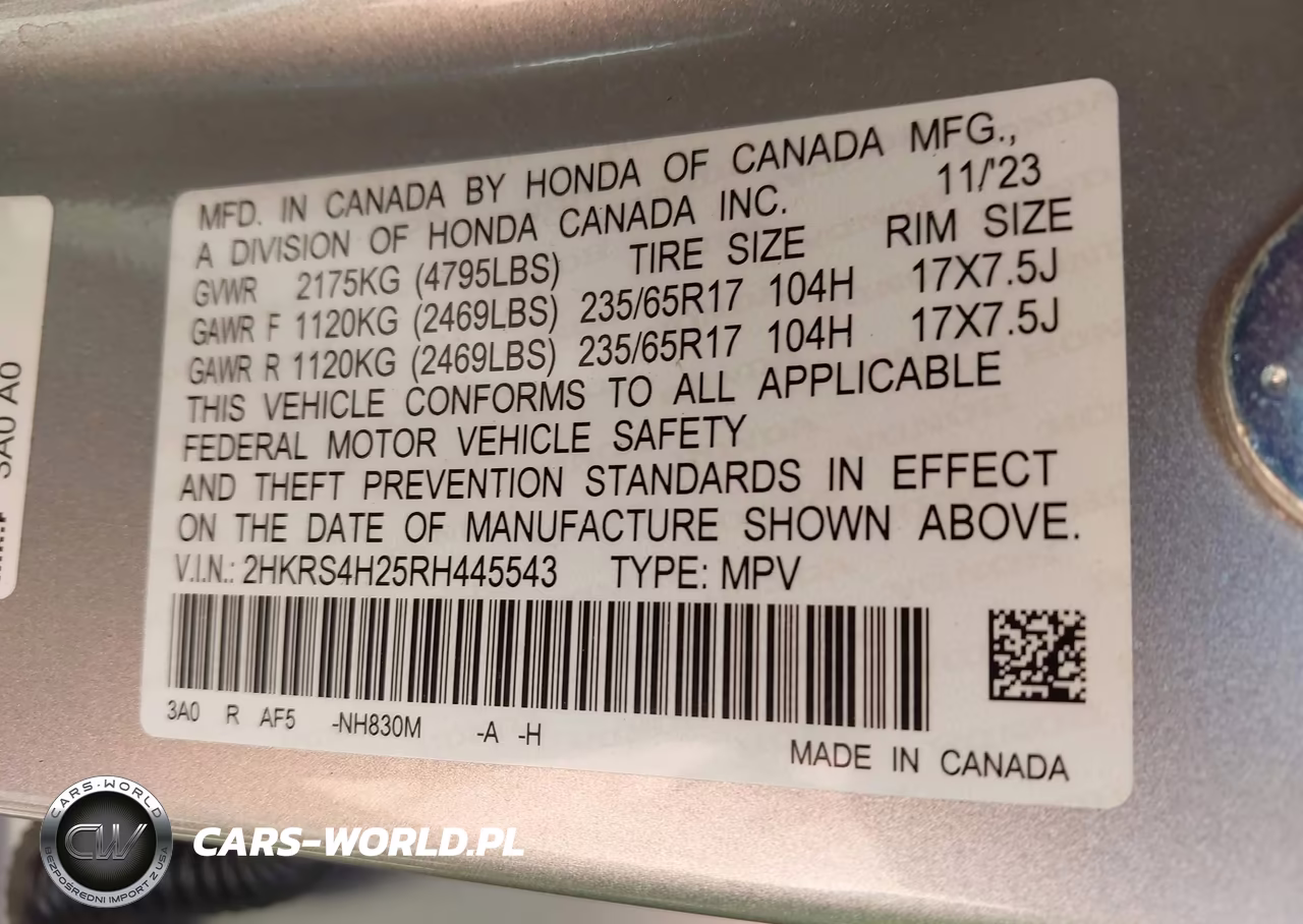 2024 Honda Cr-V Lx Awd VIN:2HKRS4H25RH445543 - 9