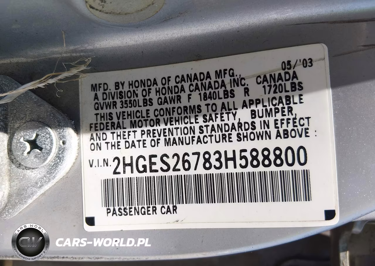 2003 Honda Civic Ex VIN:2HGES26783H588800 - 9