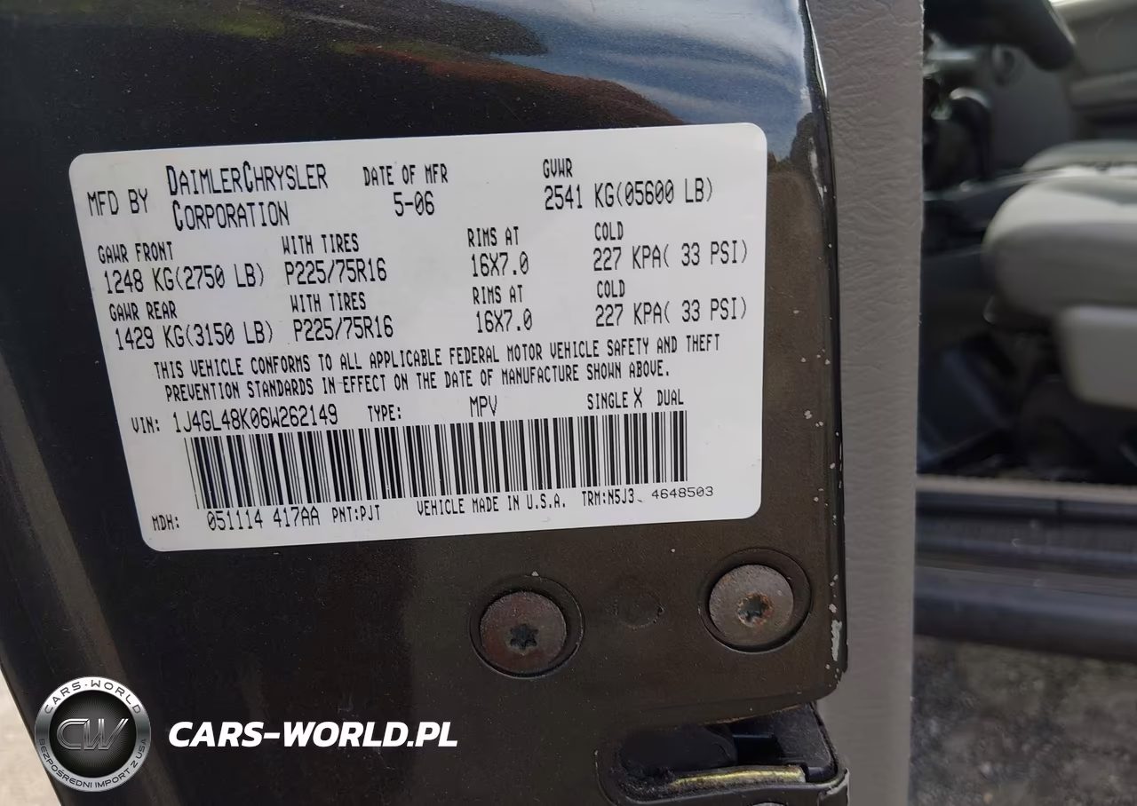 2006 Jeep Liberty Sport VIN:1J4GL48K06W262149 - 9