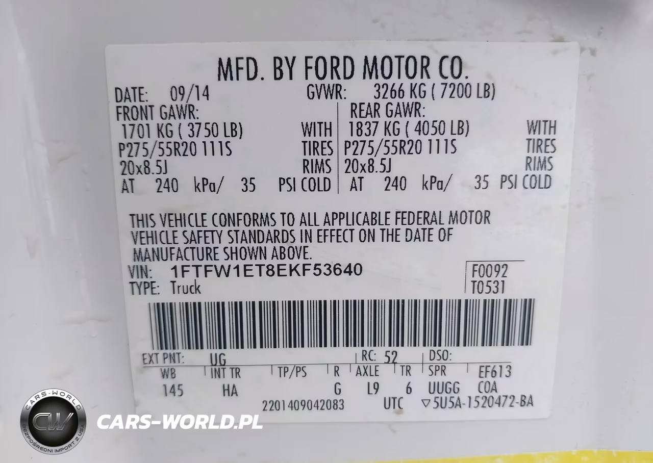 2014 Ford F-150 Lariat VIN:1FTFW1ET8EKF53640 - 9