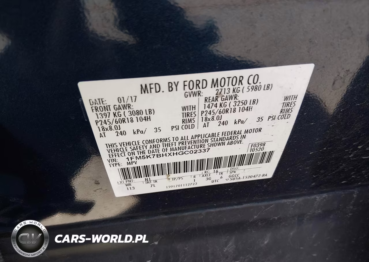 2017 Ford Explorer VIN:1FM5K7BHXHGC02337 - 9