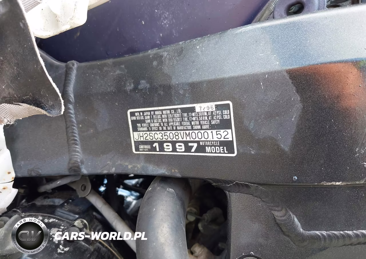 1997 Honda Cbr1100 Xx VIN:JH2SC3508VM000152 - 10
