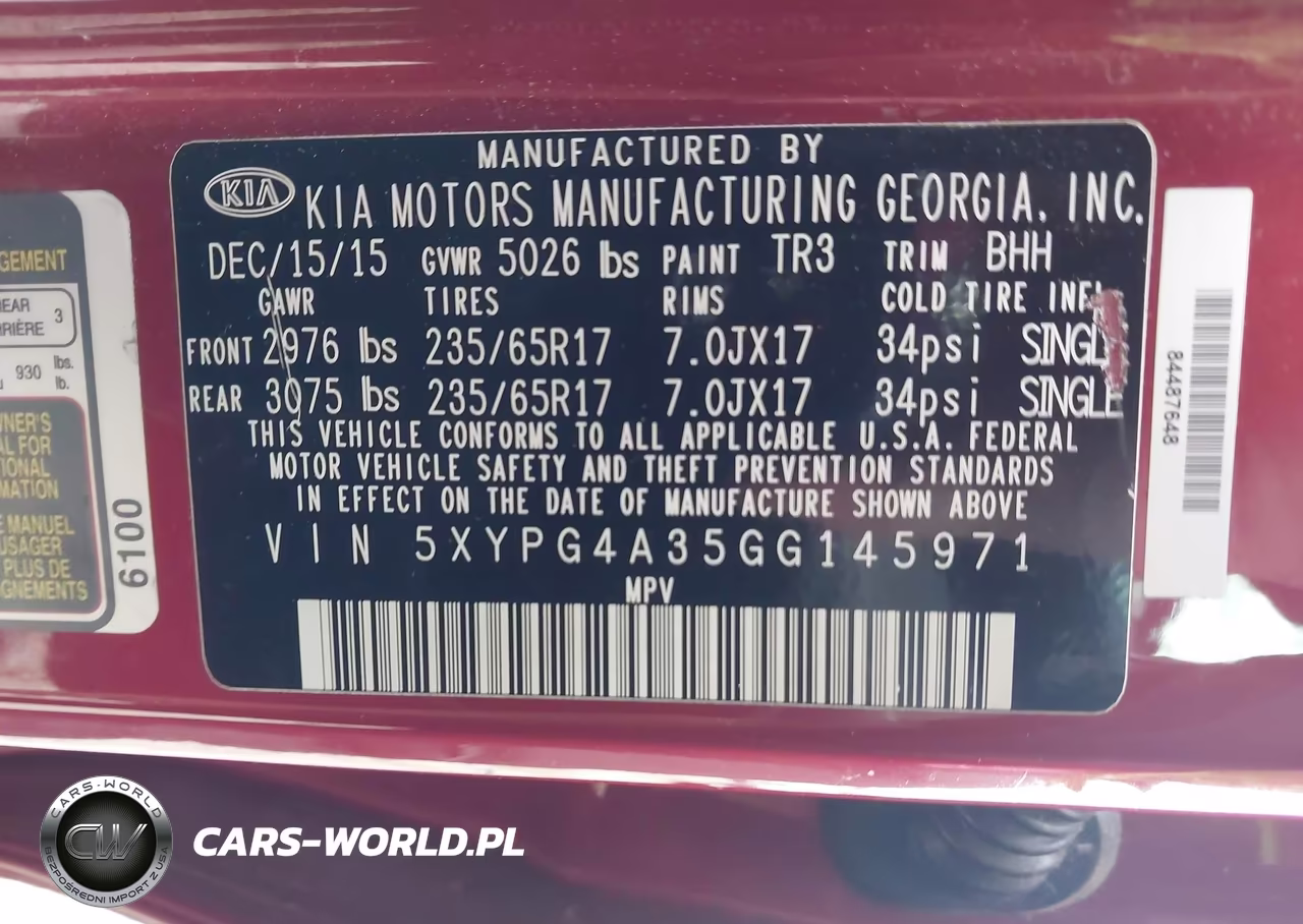 2016 Kia Sorento 2.4L Lx VIN:5XYPG4A35GG145971 - 9