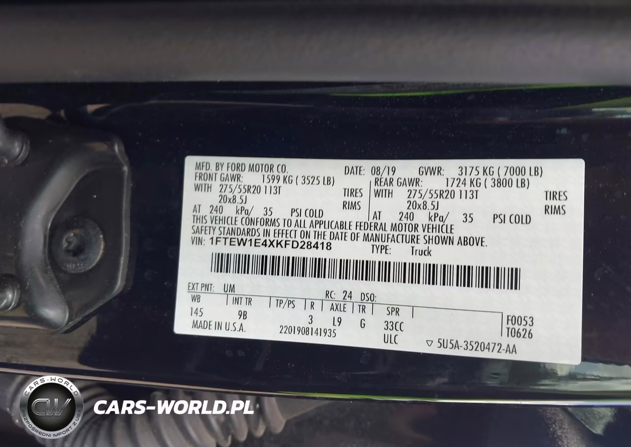 2019 Ford F-150 Platinum VIN:1FTEW1E4XKFD28418 - 9