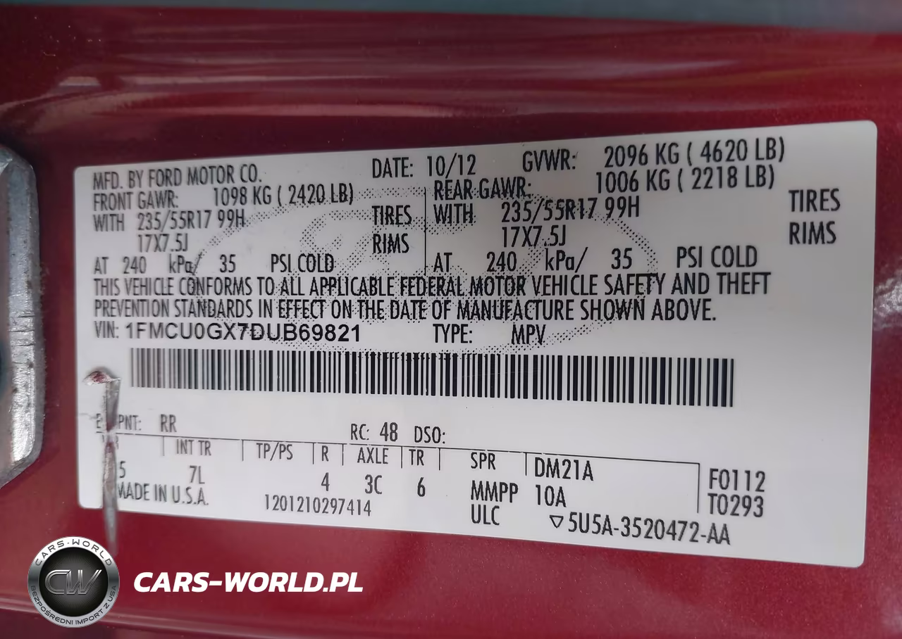 2013 Ford Escape Se VIN:1FMCU0GX7DUB69821 - 9