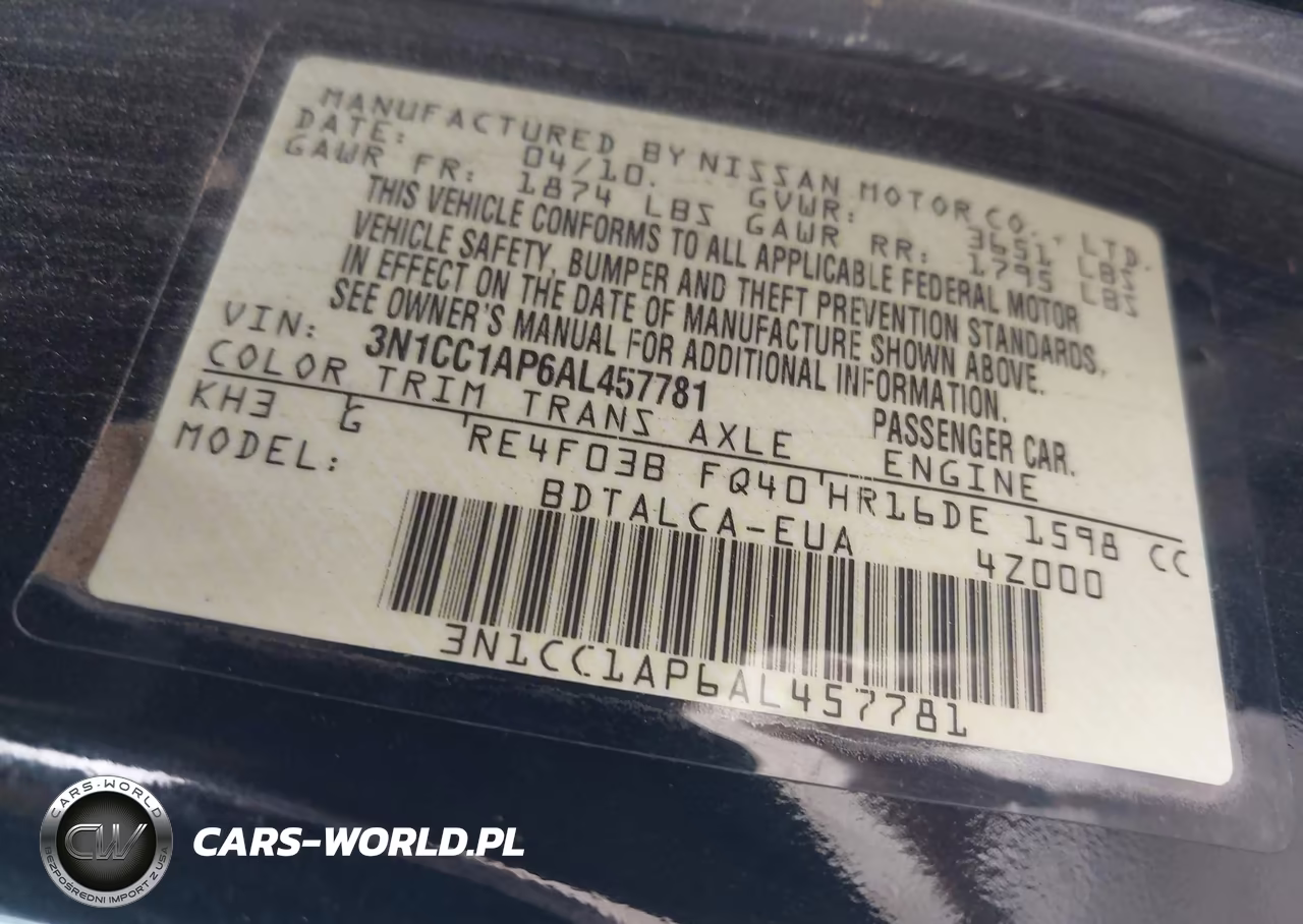 2010 Nissan Versa 1.6 VIN:3N1CC1AP6AL457781 - 9