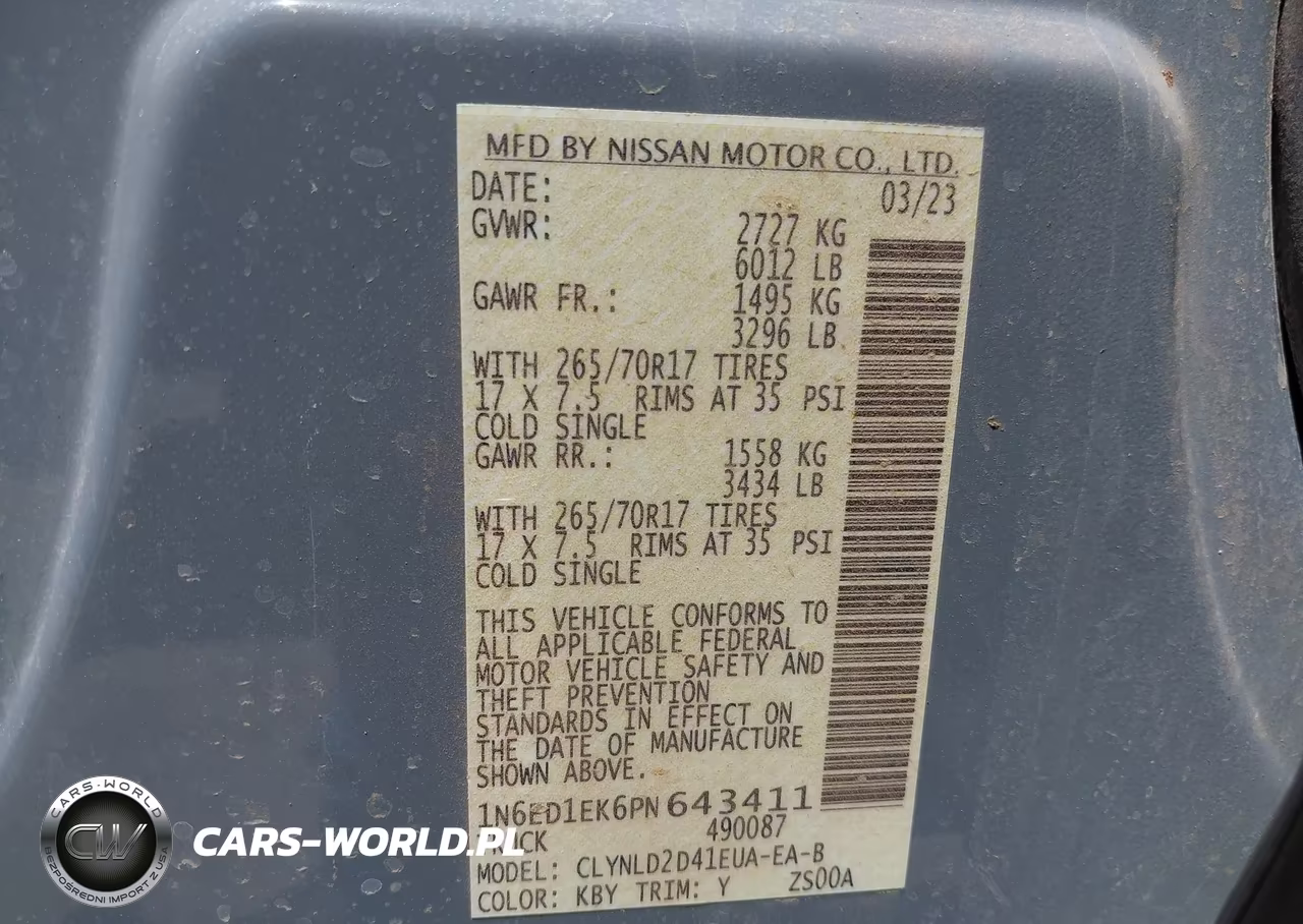 2023 Nissan Frontier Pro-4X 4X4 VIN:1N6ED1EK6PN643411 - 9