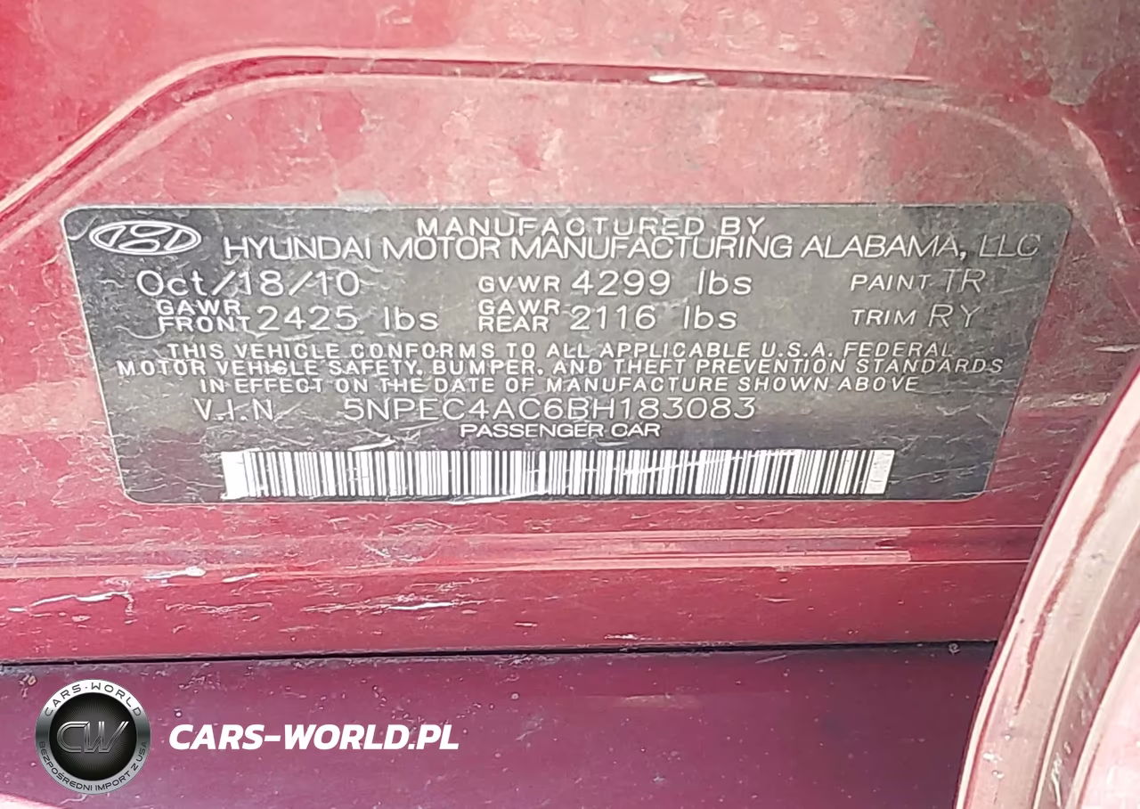 2011 Hyundai Sonata Se VIN:5NPEC4AC6BH183083 - 9