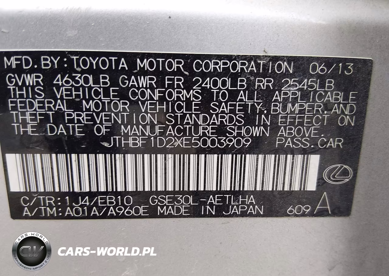 2014 Lexus Is 250 VIN:JTHBF1D2XE5003909 - 9