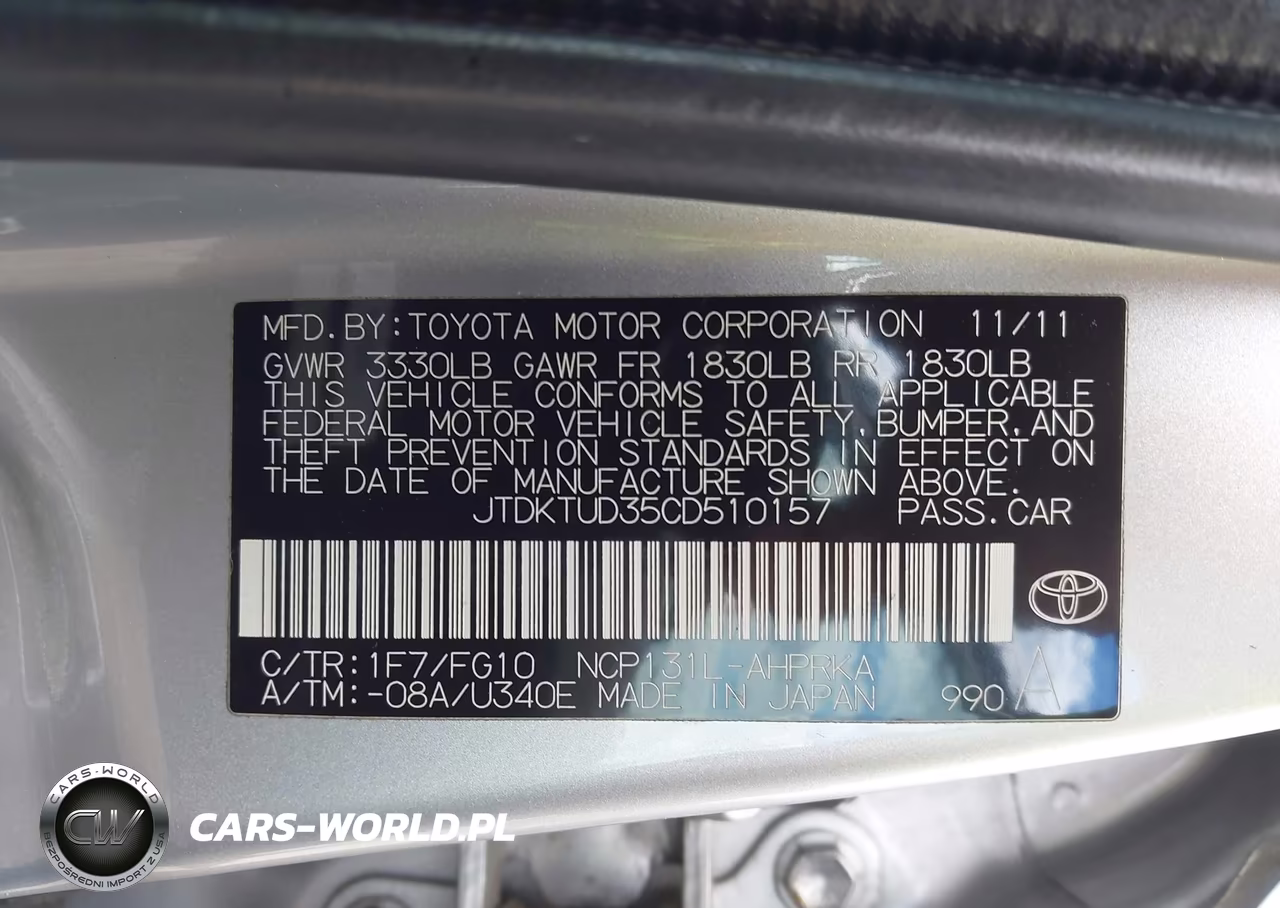 2012 Toyota Yaris Le VIN:JTDKTUD35CD510157 - 9